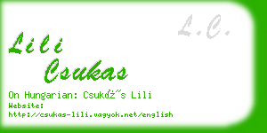 lili csukas business card